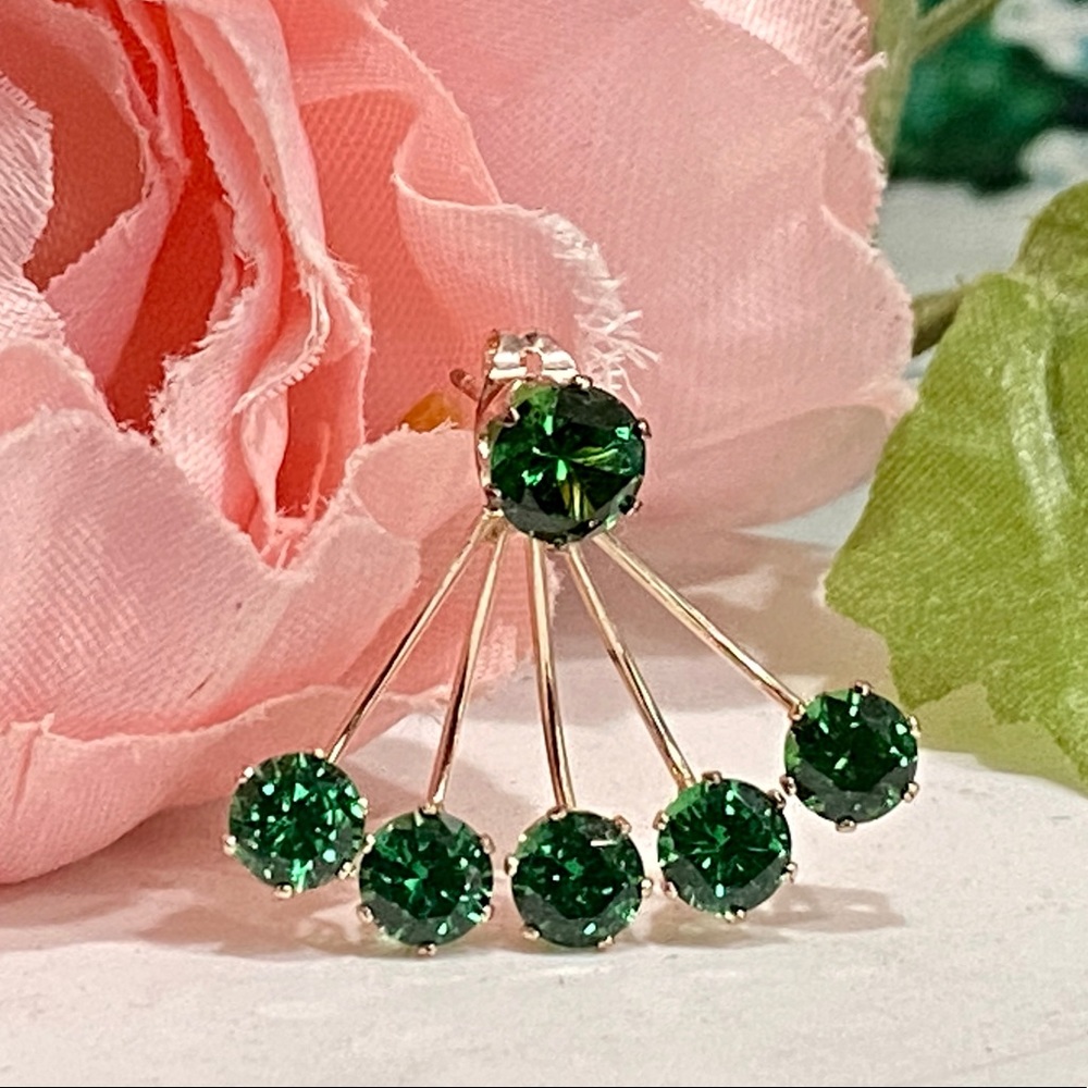 Crystal Earrings Rhinestone Multi-strand Fan - Picture 4 of 8